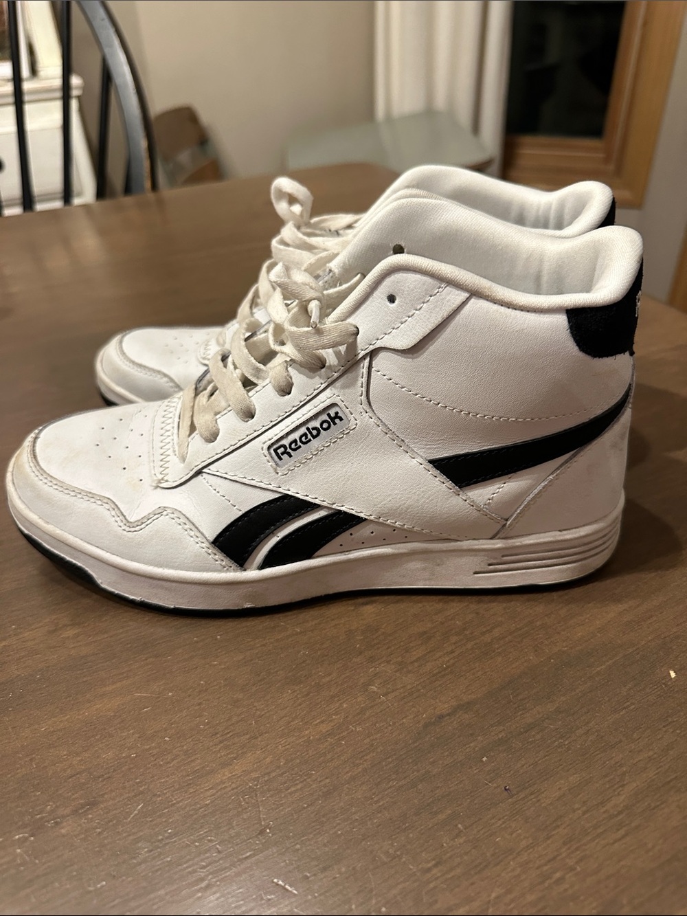 Reebok White and Black High-Top Leather Sneakers - Picture 4 of 4
